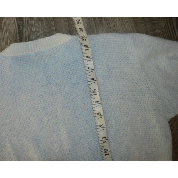 1980s Vintage Blocky Scottish Terrier Purple Teal White Sweater Top - Picture 5 of 6